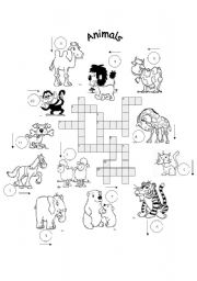 FOR BEGINNERS: animals crosswords