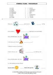 English Worksheet: ETERNAL FLAME SONG ACTIVITY