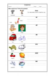 English Worksheet: Comparison