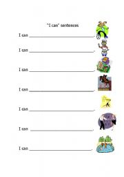 English Worksheet: I can.