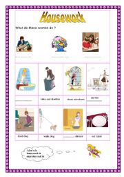 English Worksheet: housework