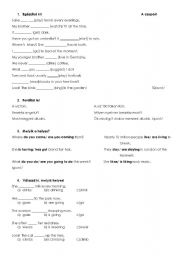 English worksheet: simple present and present continuous