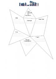 English worksheet: I am a star