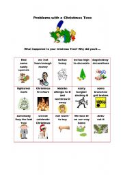 English Worksheet: Problems with a Christmas Tree :-) Past Simple