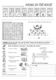 English Worksheet: Rooms in the house