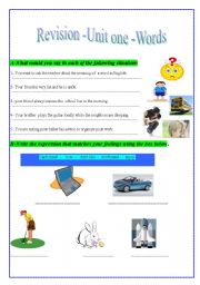 English worksheet: Back to school revision