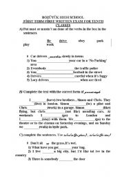 English Worksheet: MXED GRAMMAR SUBJECTS