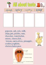 English Worksheet: taste