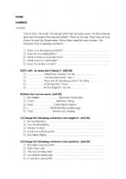 English Worksheet: PRESENT SIMPLE  EXAM