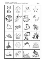 English Worksheet: Christmas Picture Cards / Word Cards