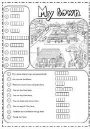 English Worksheet: Places in town (2/3)