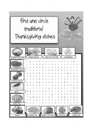 English Worksheet: thanksgiving (grayscale & easier version)