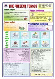 English Worksheet: THE PRESENT TENSES