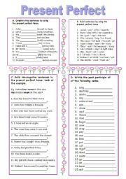 English Worksheet: Present Perfect (09.11.09)