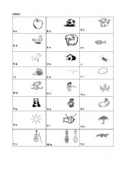 English Worksheet: colouring alphabet