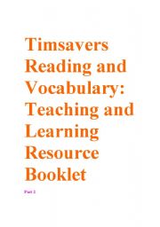 English Worksheet: Timesavers Reading and Vocabulary Resource booklet part 2