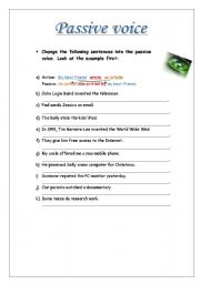 English Worksheet: Passive voice