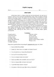 English worksheet: text: ALBERT SABIN