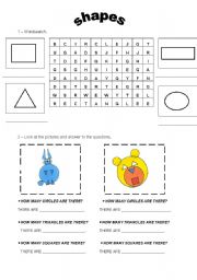 English Worksheet: Shapes