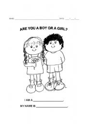 English Worksheet: Boy or Girl?