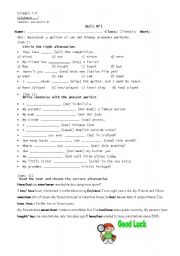 English Worksheet: quiz present perfect