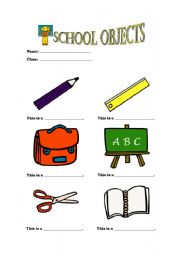 English worksheet: School objects