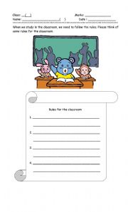 English Worksheet: Rules in the classroom