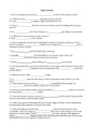 English Worksheet: verb tenses review