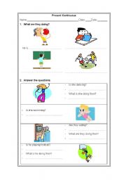 English worksheet: Present Continuous