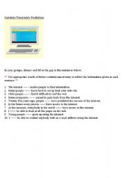 English worksheet: future internet gap fill