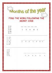 English worksheet: MONTHS OF THE YEAR
