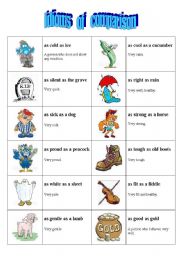 English Worksheet: idioms of comparison
