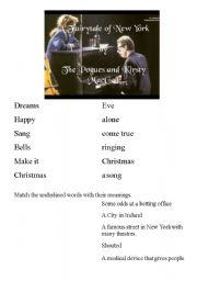 English Worksheet: Fairytale in New York - Christmas Song