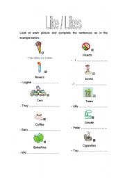 English worksheet: like / likes