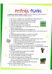 English Worksheet: Future Tense 