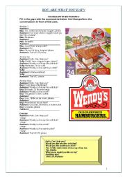 English Worksheet: FAST FOOD CONVERSATIONS