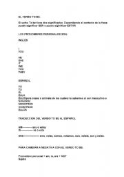 English Worksheet: verb to be