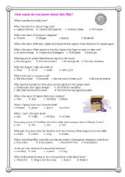 English Worksheet: Pirates of the Caribbean 