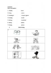 English worksheet: HOBBIES