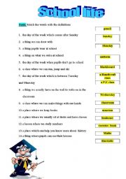 English Worksheet: School life