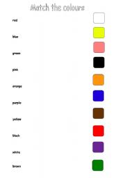 English worksheet: colours