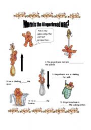 English Worksheet: Wheres  the gingerbread man? Prepositions 2