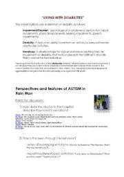 English Worksheet: RAIN MAN