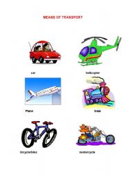 English Worksheet: means of transport