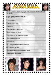 English Worksheet: Interview Rihanna