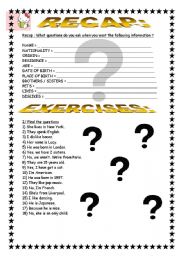 English worksheet: Questions.simple present