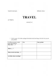 English Worksheet: Travel
