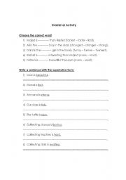 English worksheet: Grammer