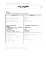 English Worksheet: Dialogue : caling the hairdressers to make an appointment