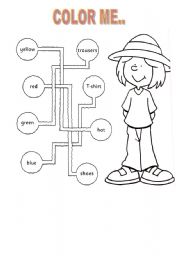 English Worksheet: colors and clothes